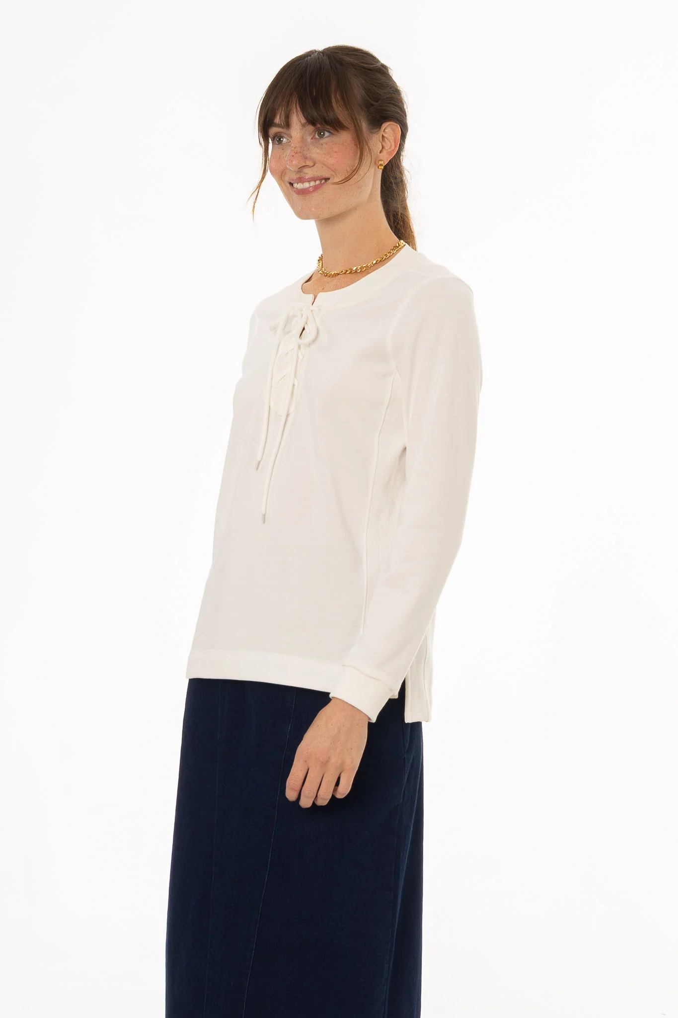 White Classic Crew Tie T-Shirt - Image 2