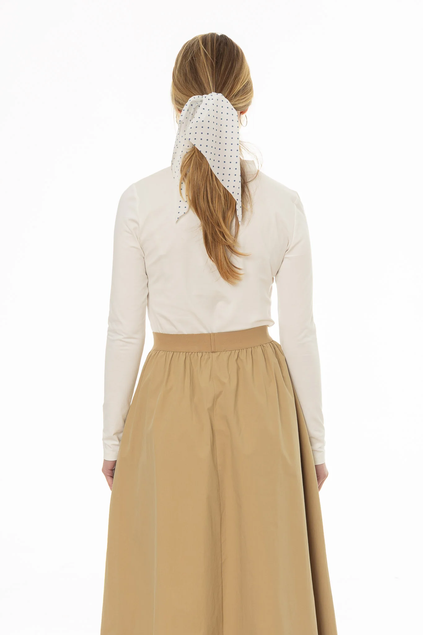 White Crossover Neck T-Shirt - Image 5