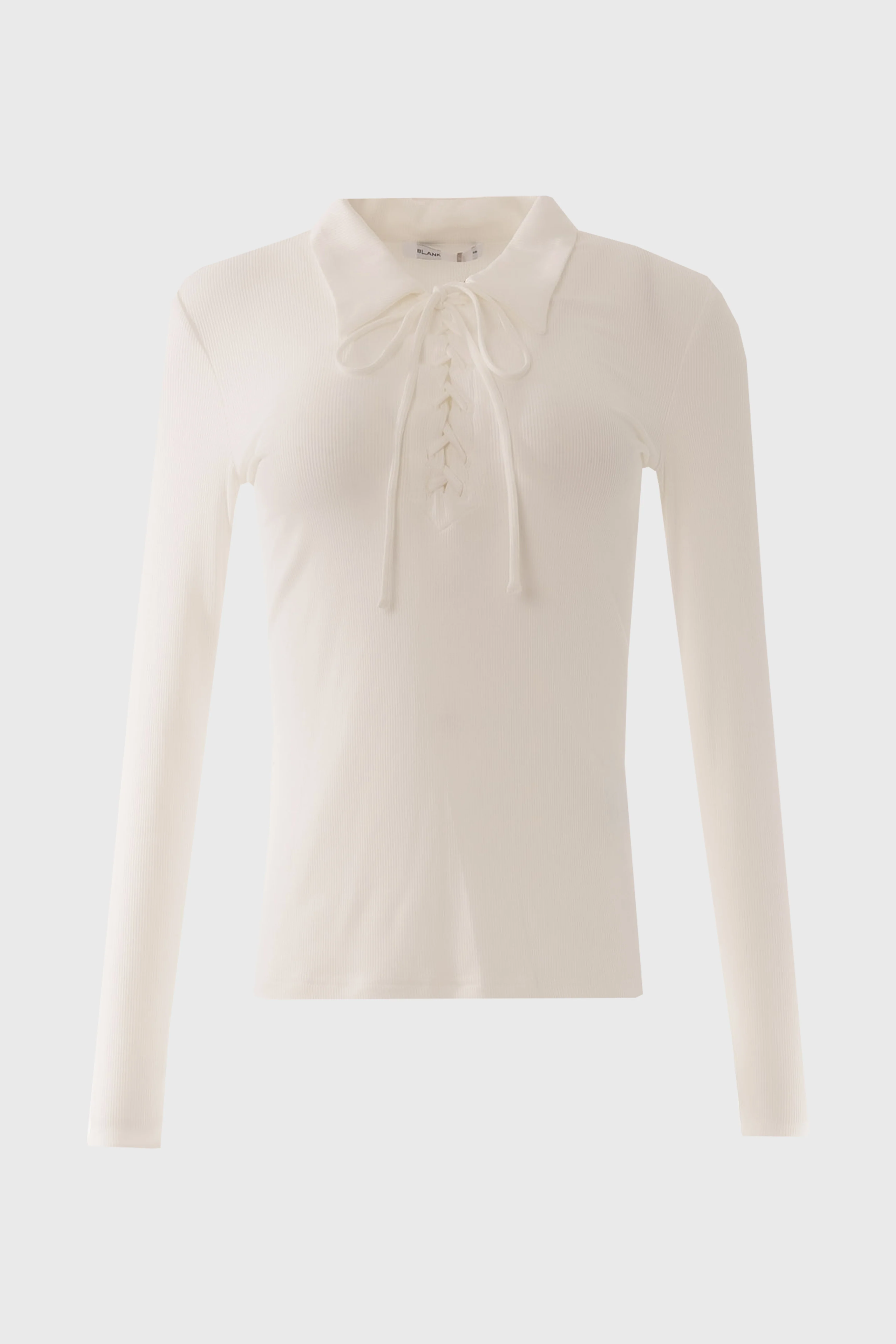 White Drawstring Polo T-Shirt - Image 6