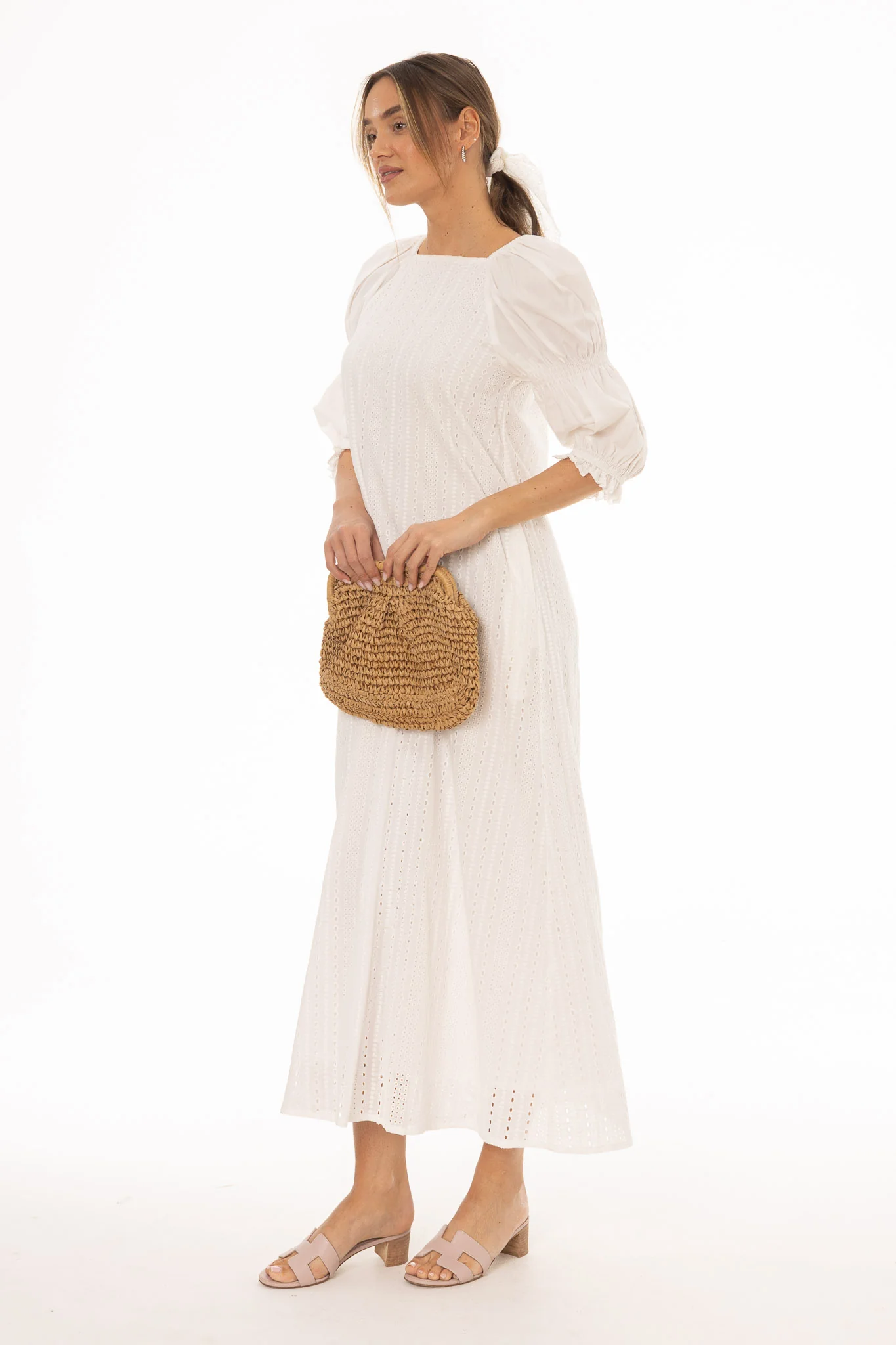 White Eyelet Maxi Dress - Image 3