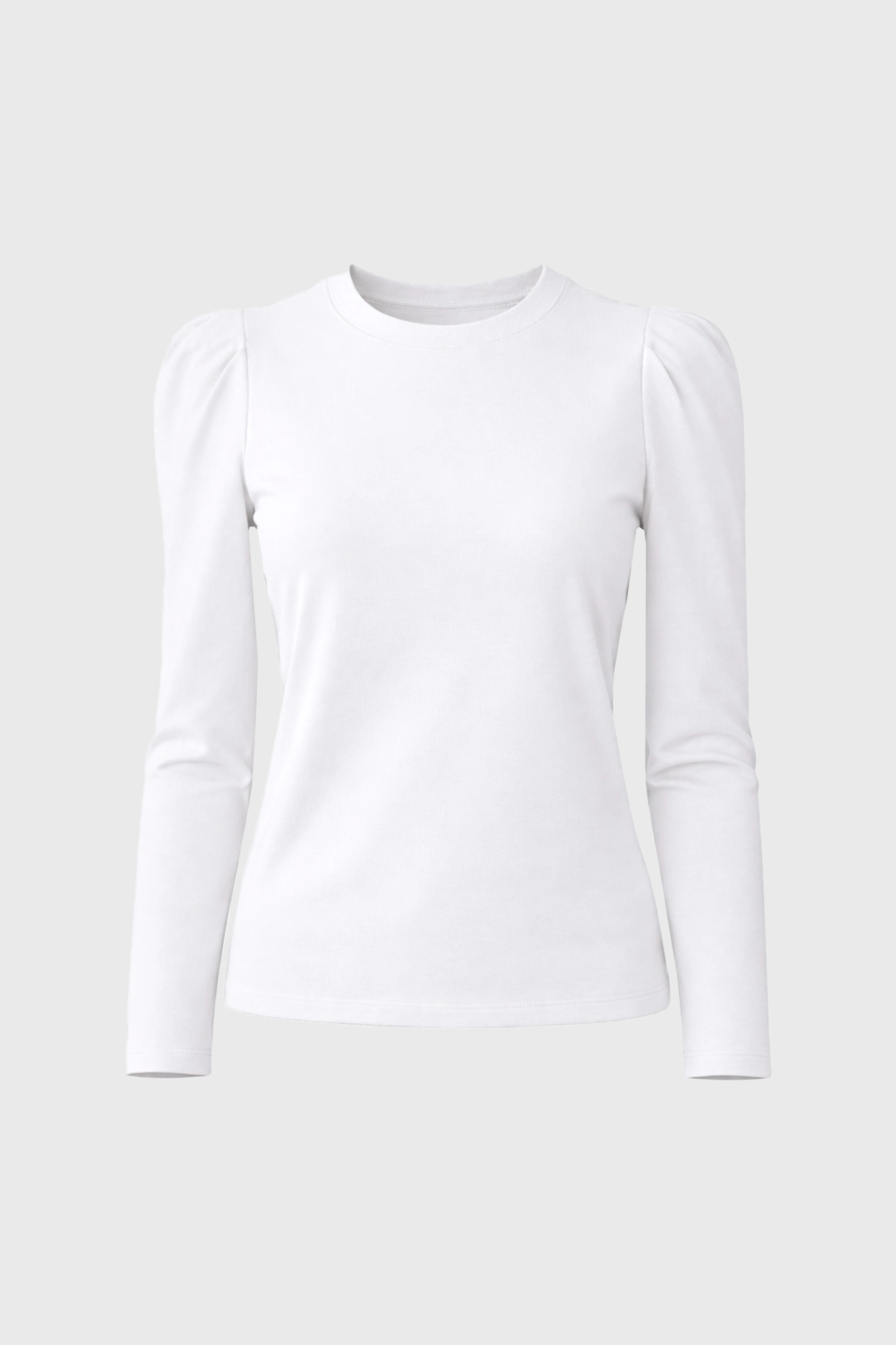 White Gathered Shoulder T-Shirt - Image 6