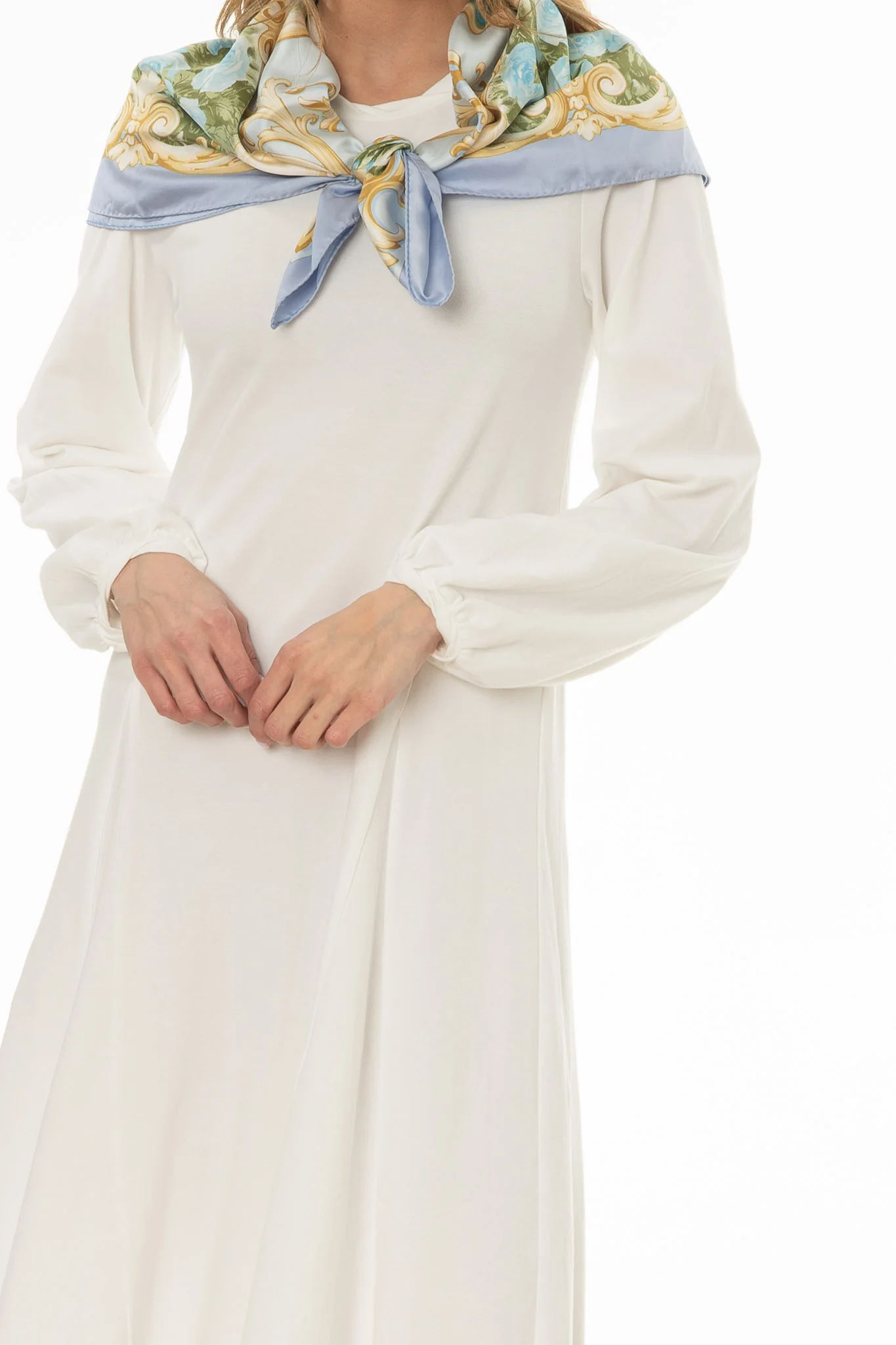 White Godet Seam Maxi Dress - Image 2