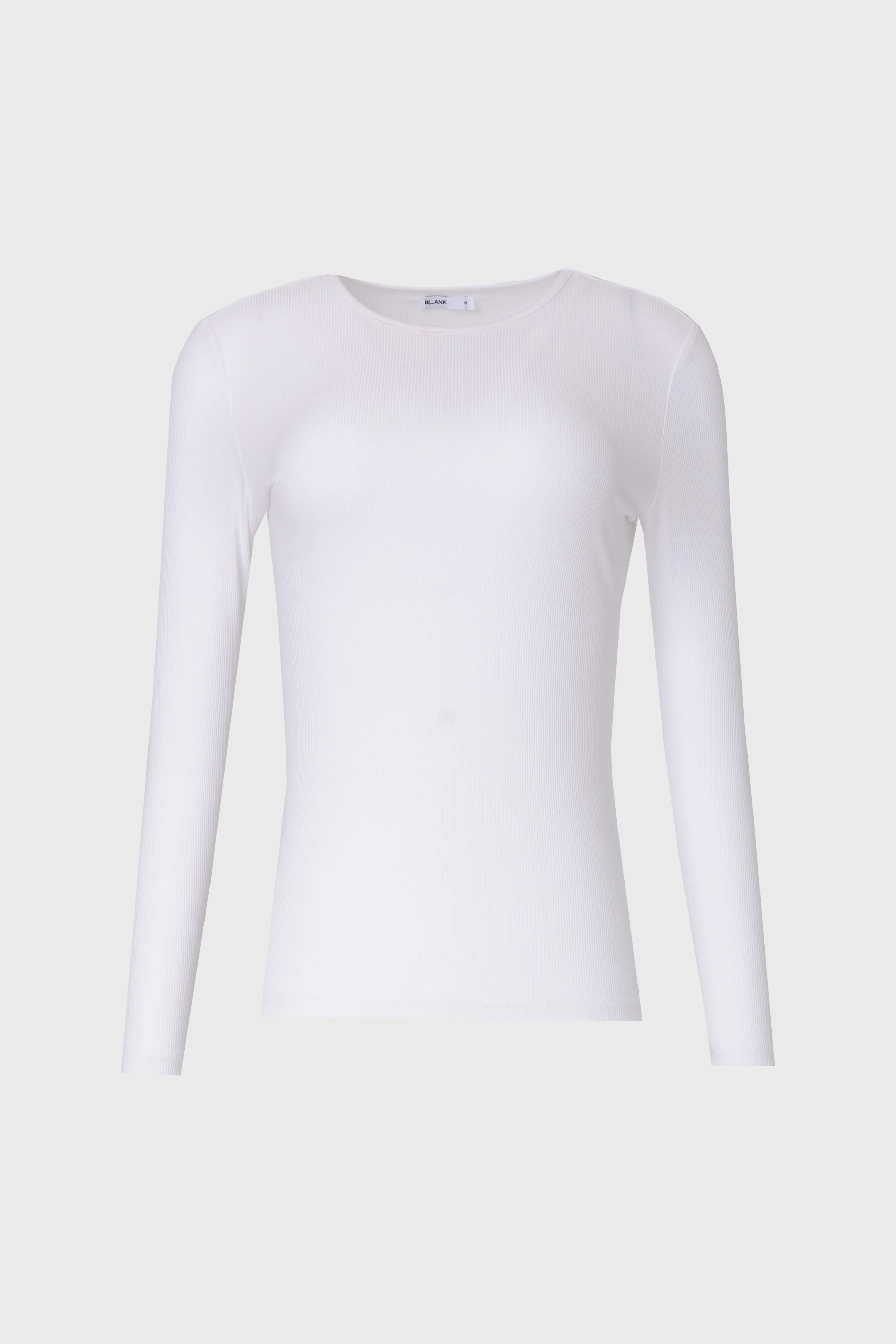 White Long Sleeve Ribbed T-Shirt - Image 6