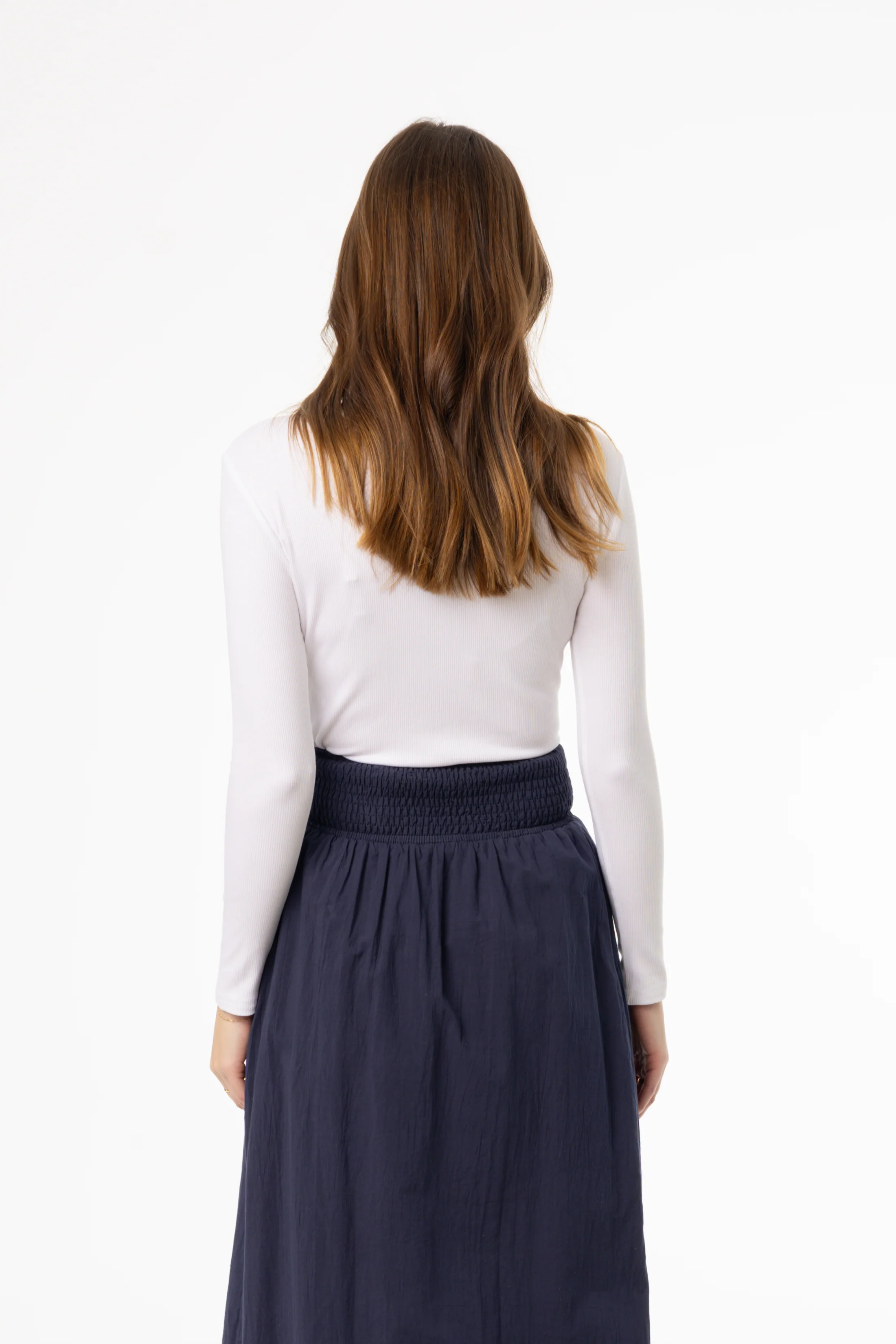 White Lower V Neck Tee - Image 3