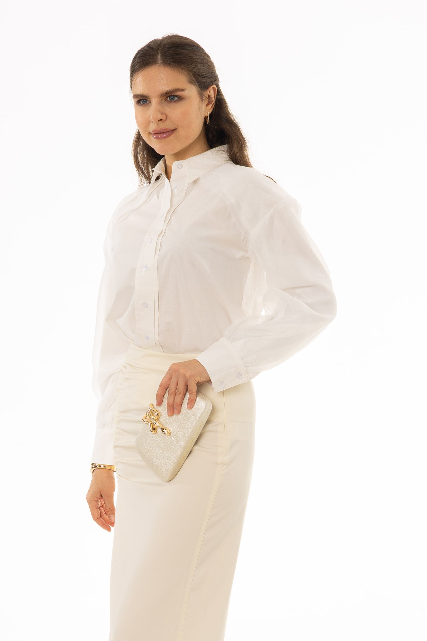 White Organza Cotton Blouse - Image 3