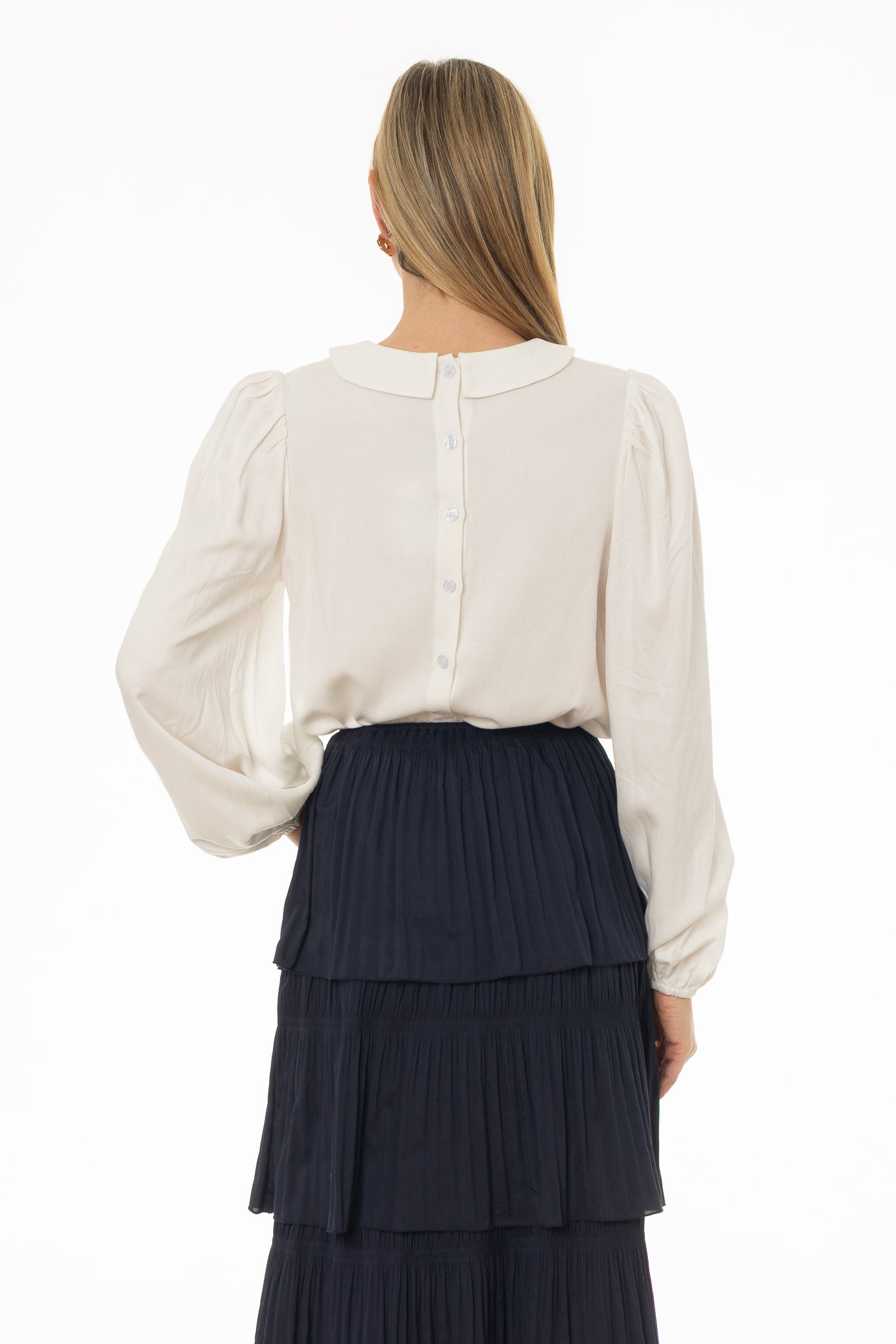 White Peter Pan Collar Blouse - Image 4