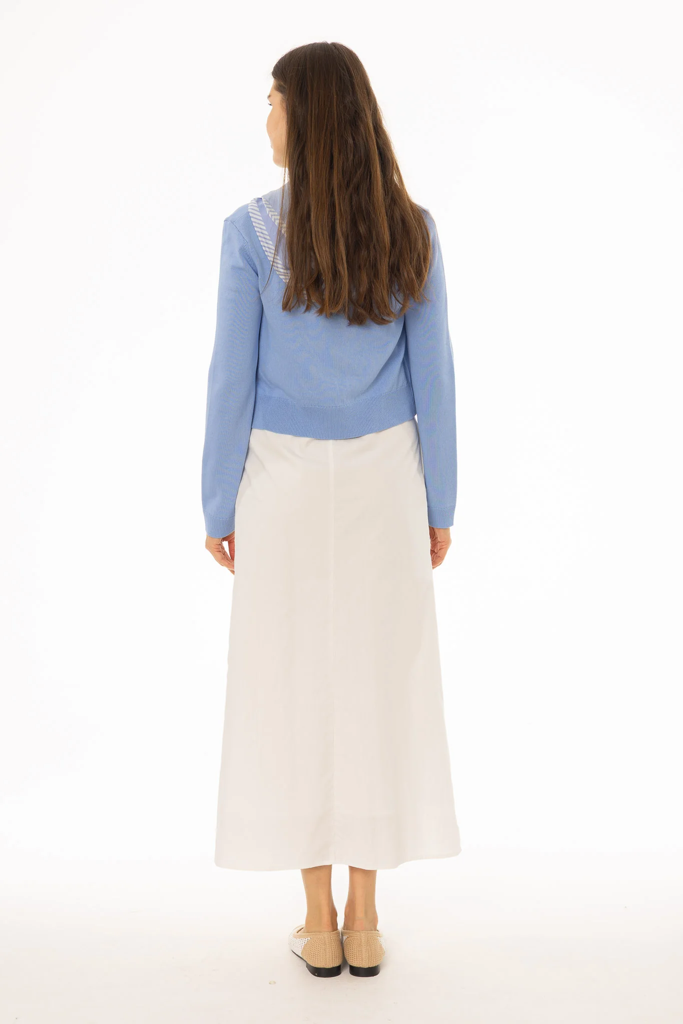 White Pintuck Cotton Maxi Jumper - Image 3