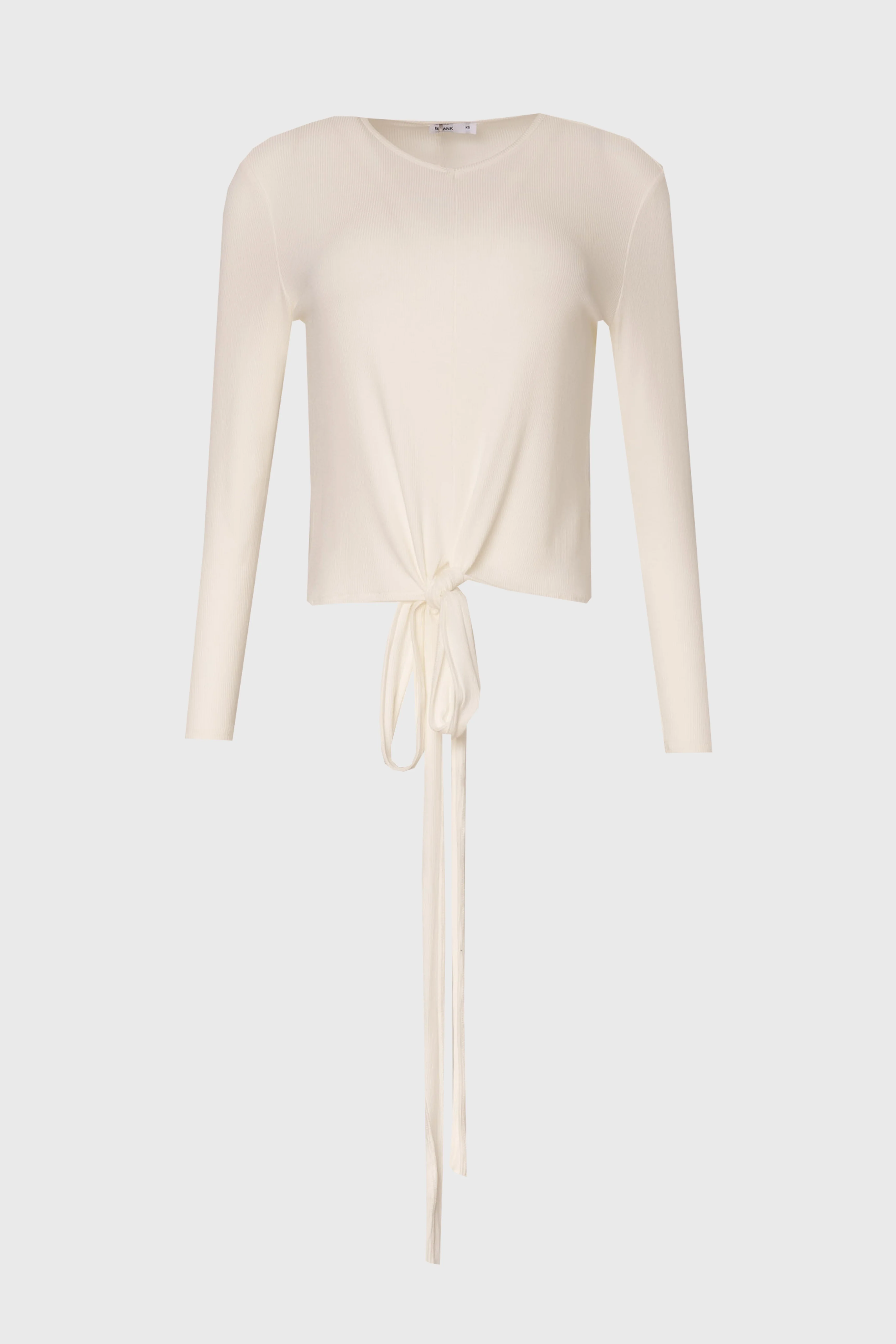 White Ribbed Tie T-Shirt - Image 6