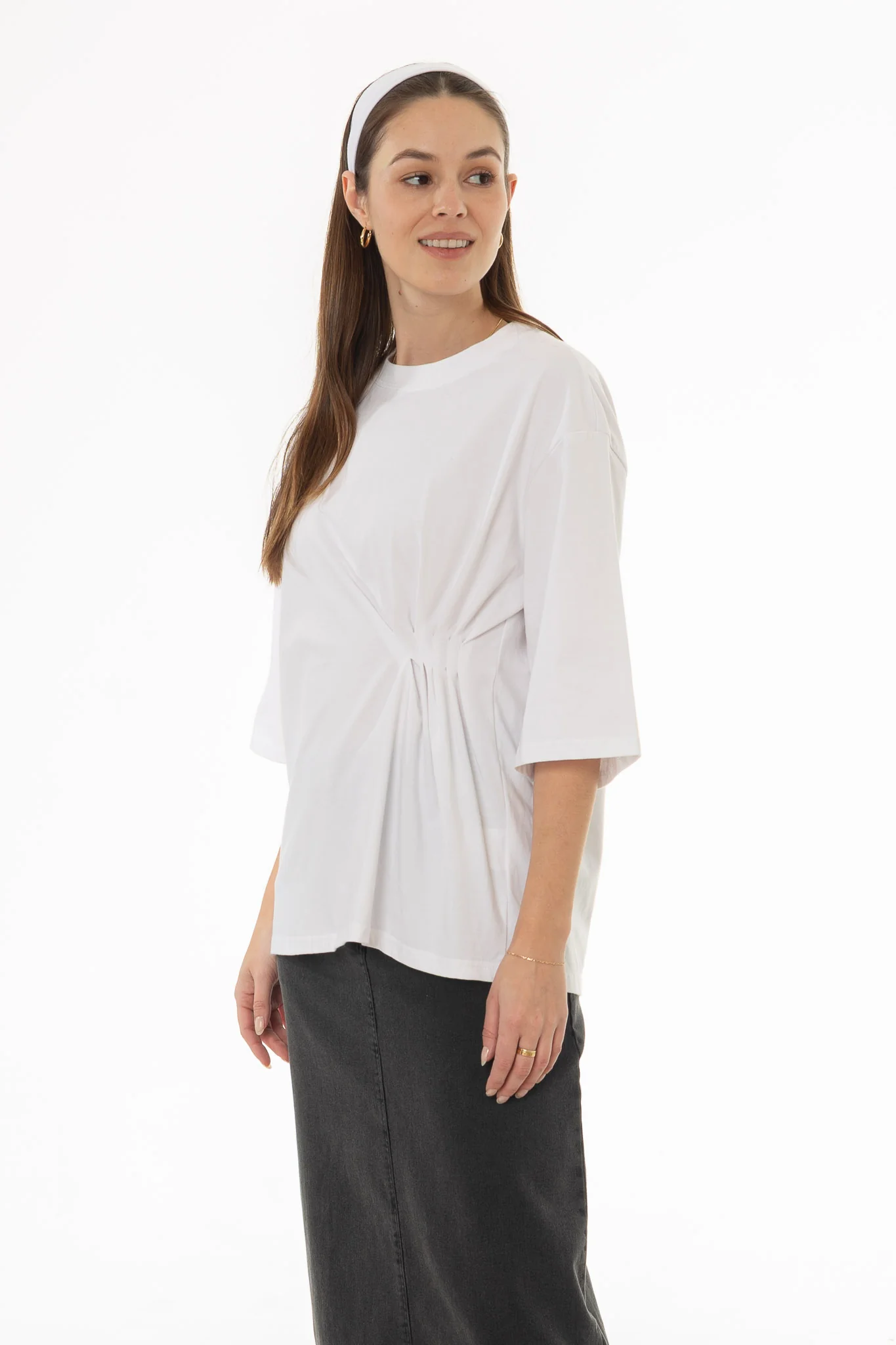White Side Cinched T-Shirt - Image 3