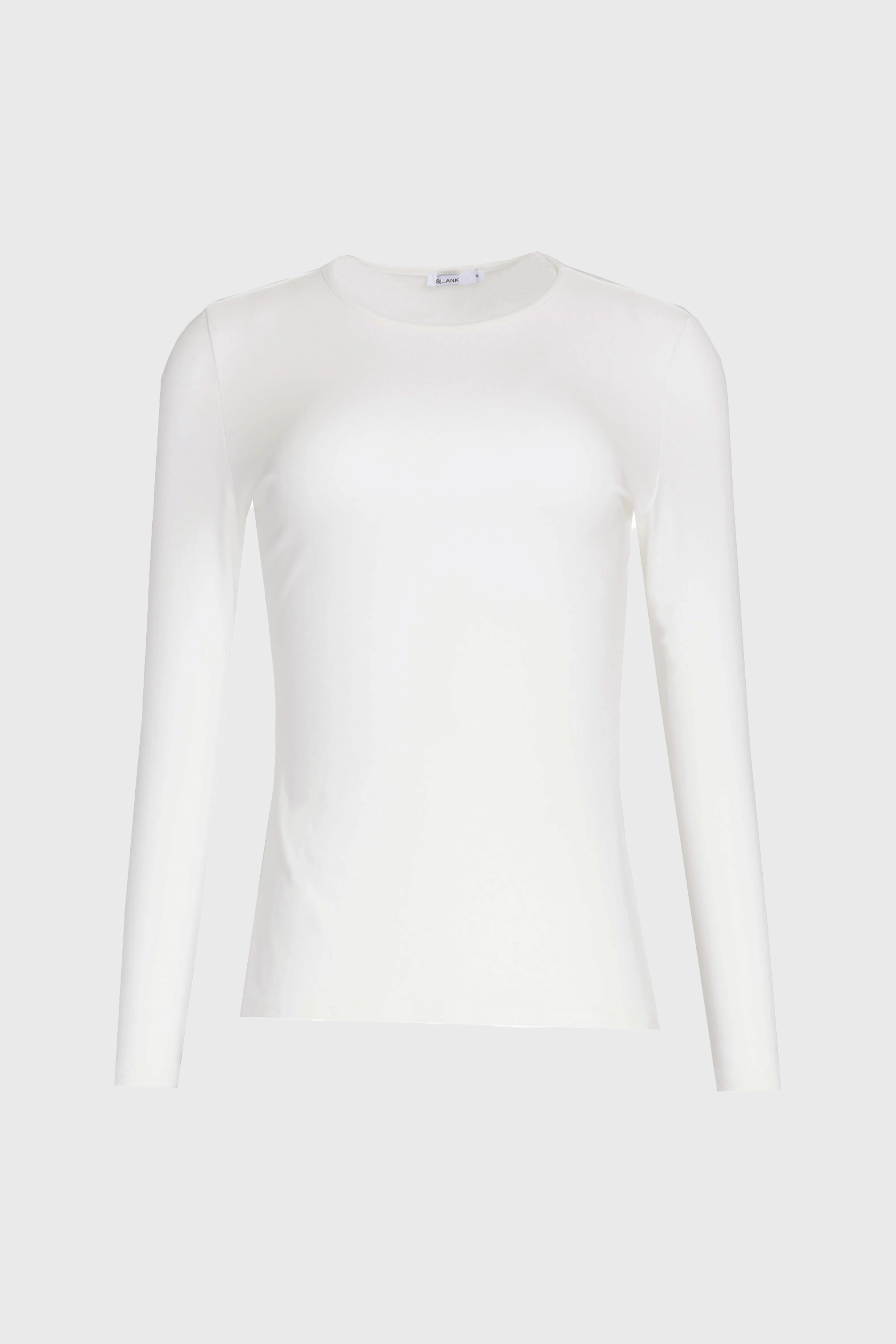 White Solid Long Sleeve T-Shirt - Image 5