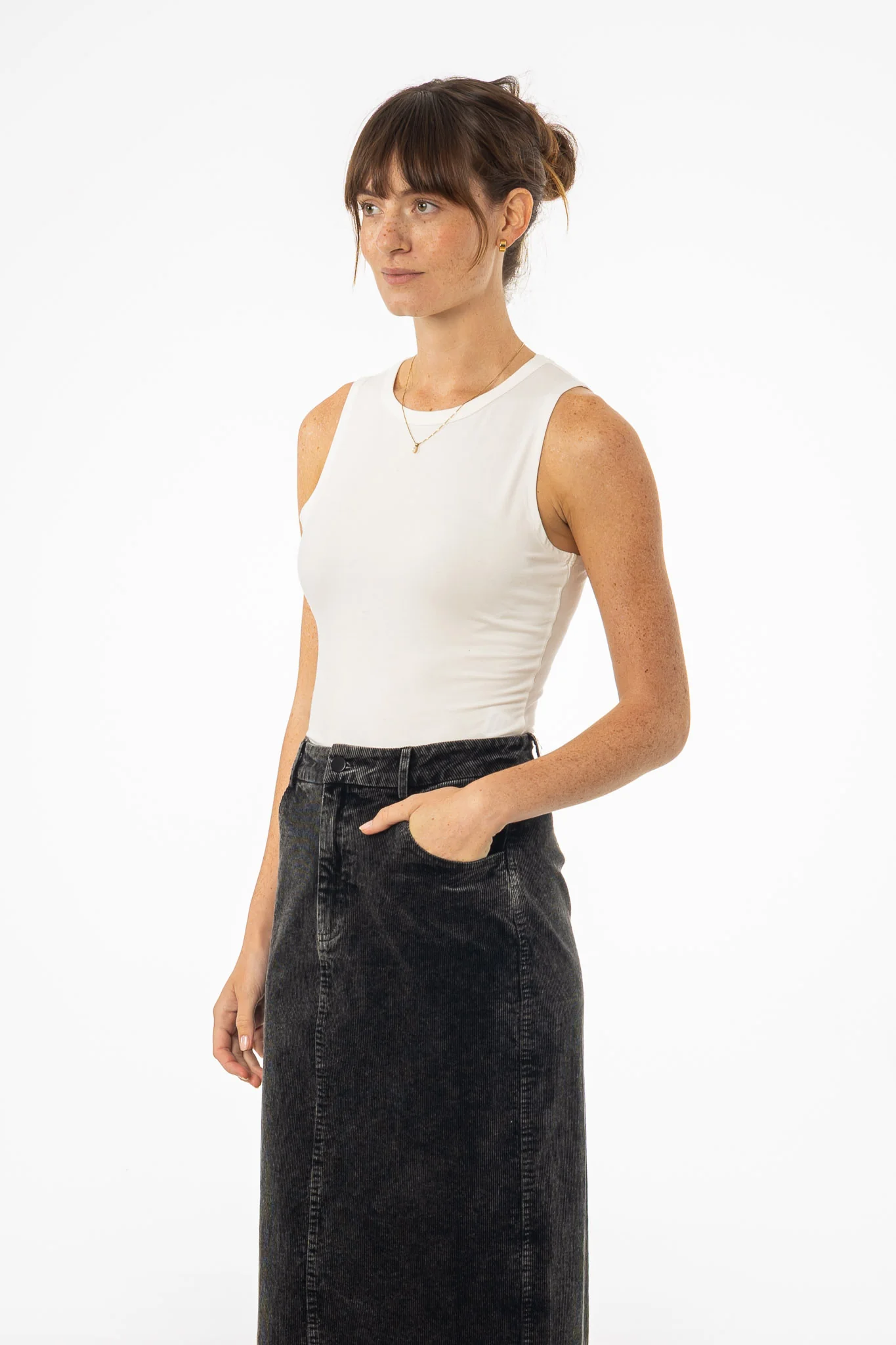 White Solid Tank Top - Image 2