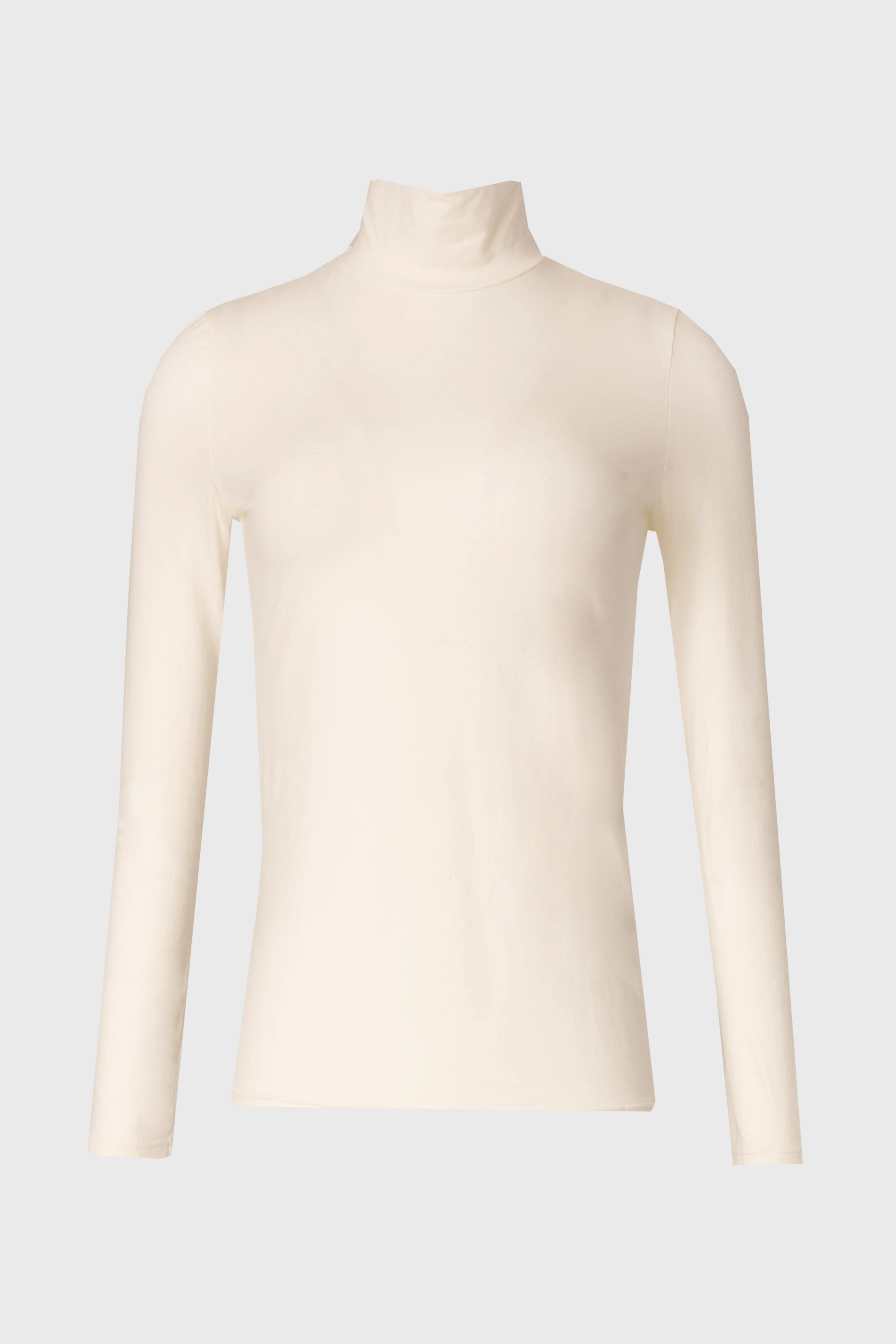 White Solid Turtleneck Top - Image 5