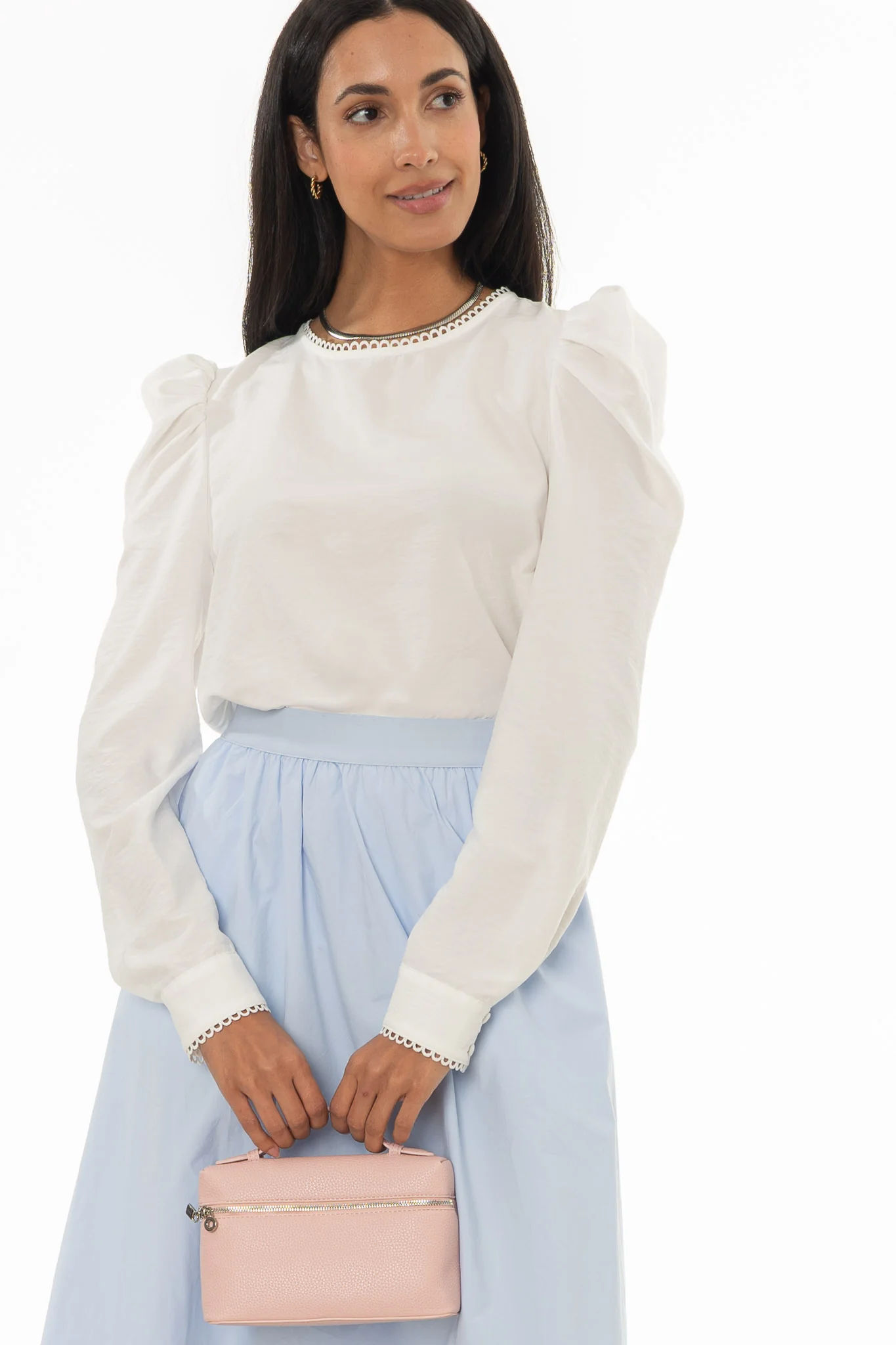 White Trim Detail Blouse - Image 2