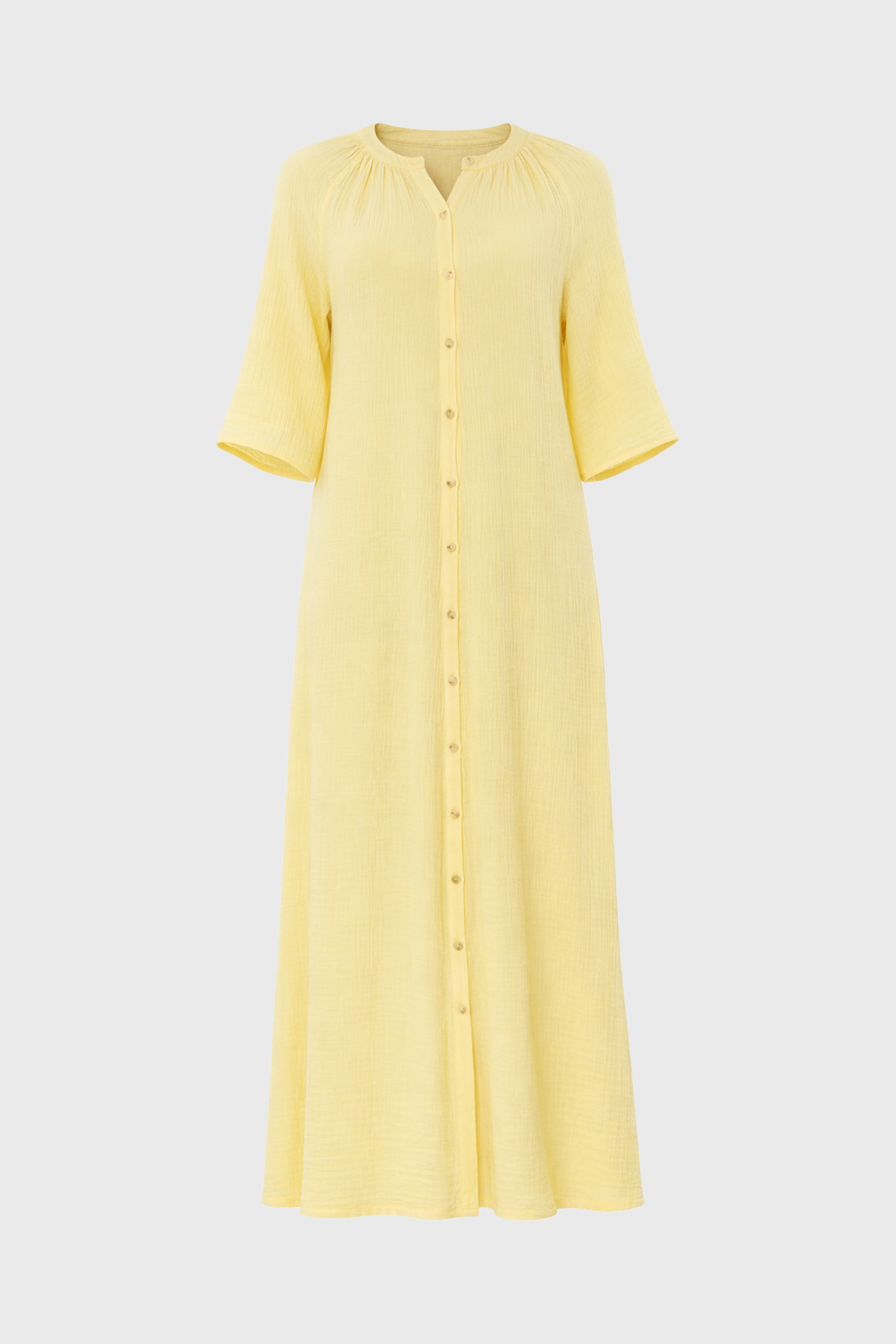 Yellow Gauze Flare Sleeve Maxi Dress - Image 6