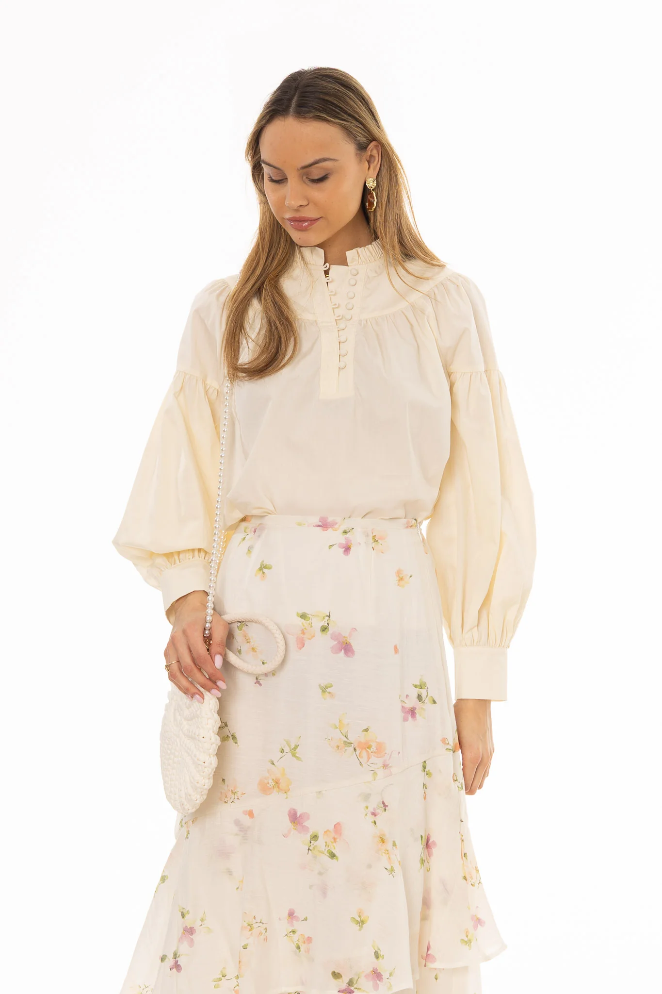 Yellow Pintuck Ruffle Blouse - Image 2