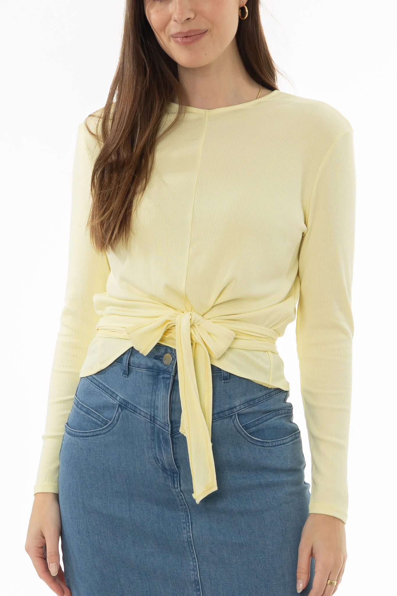 Yellow Ribbed Tie T-Shirt - Image 2