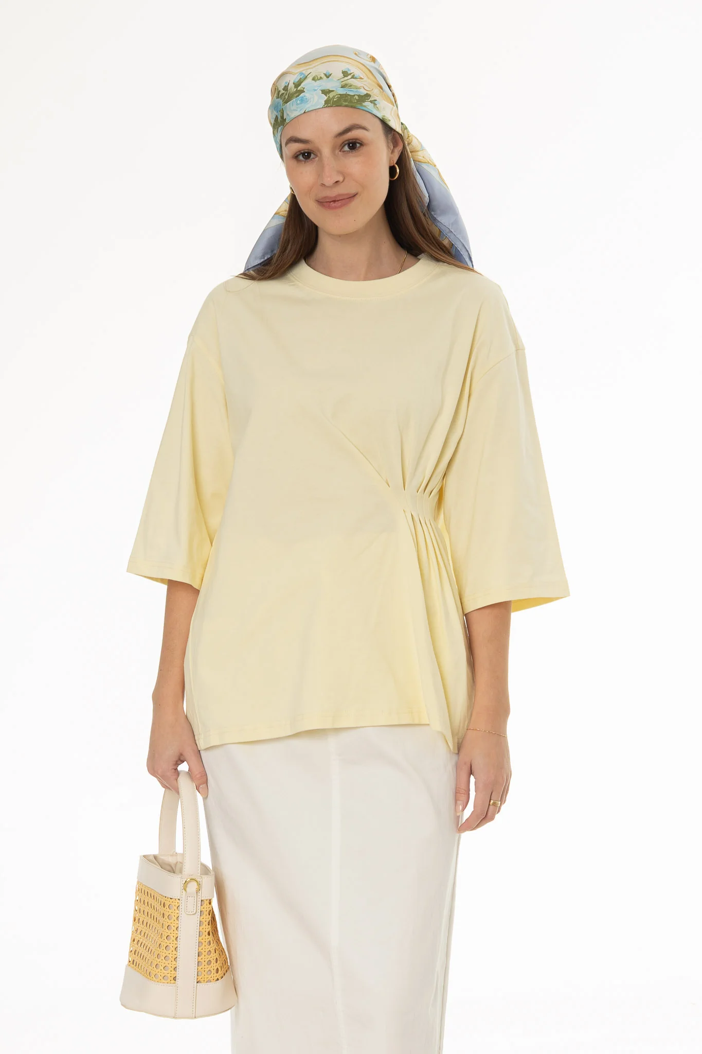 Yellow Side Cinched T-Shirt - Image 3