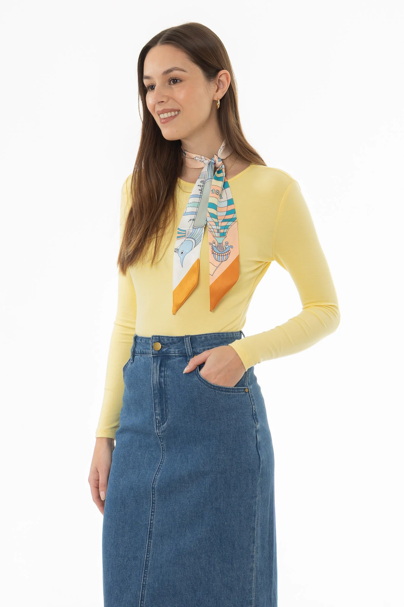 Yellow Solid Long Sleeve T-Shirt - Image 3