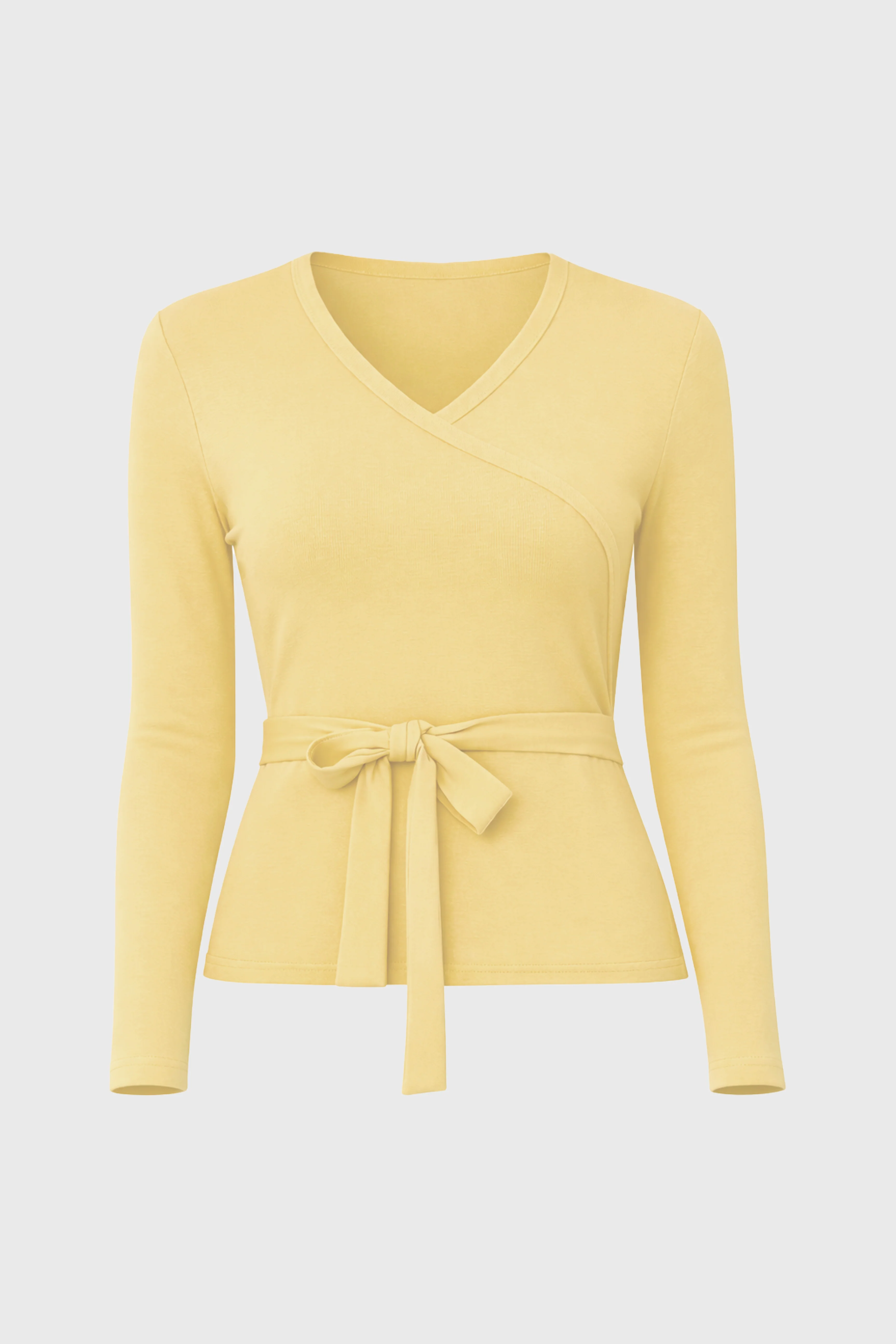 Yellow Solid Wrap T-Shirt - Image 6